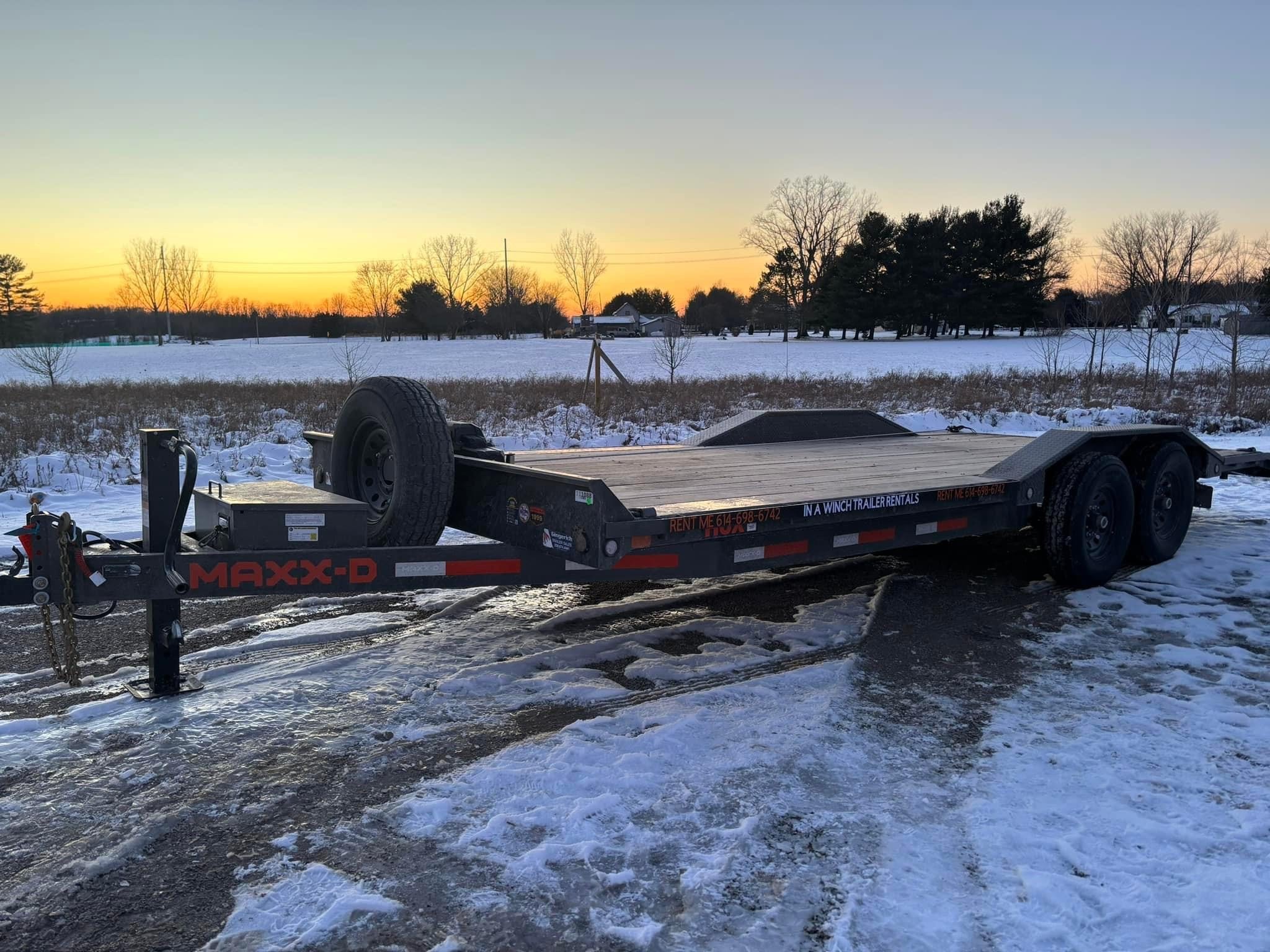 22ft MAXX-D heavy-duty equipment trailer rental in Delaware, OH for construction and landscaping